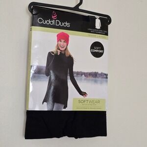 Cuddlduds Shirt Softwear Long Sleeve Cowl Neck Tunic NWT Womens Small Black
